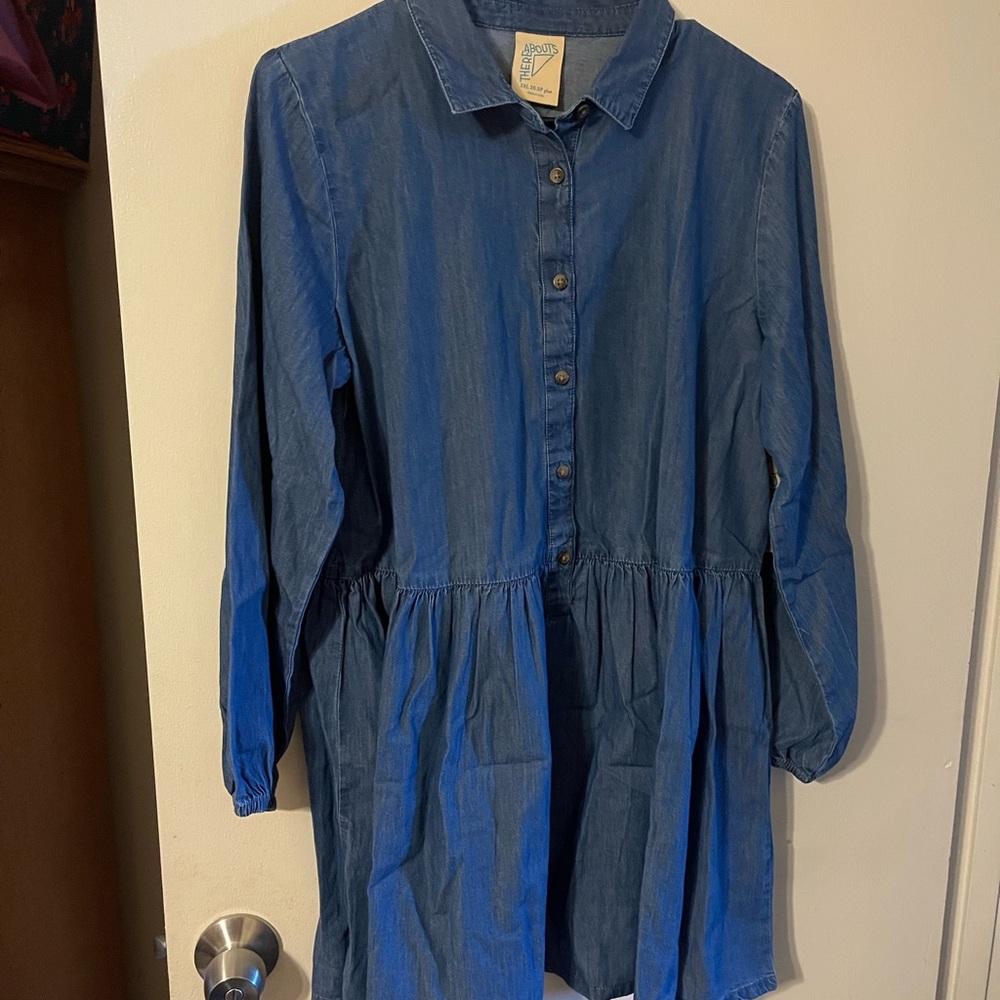 Girls plus denim dress nwt 20.5
